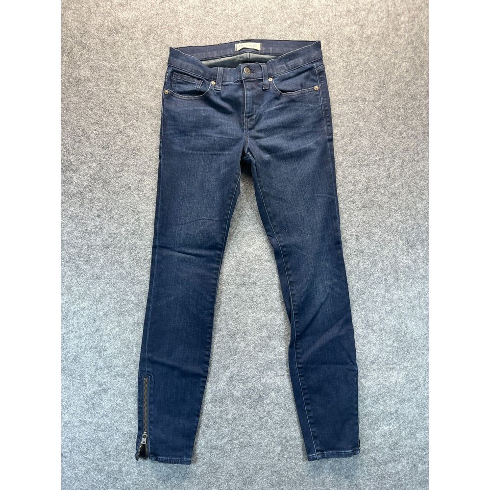 Madewell Jeans Women's 26 Skinny‎ Skinny Dark Blue Stretch Denim Ankle Zip